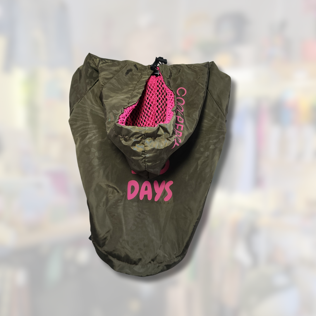 Impermeable NO BAD DAYS verde para Perrito
