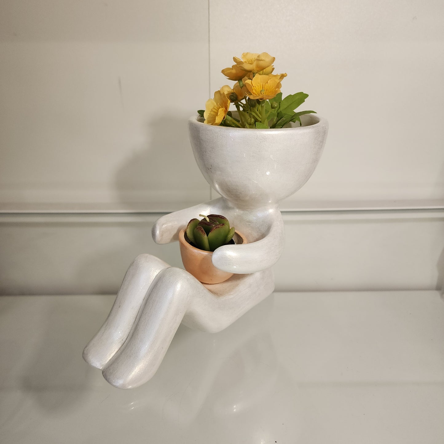 Maceta Bob Sentado con mini maceta