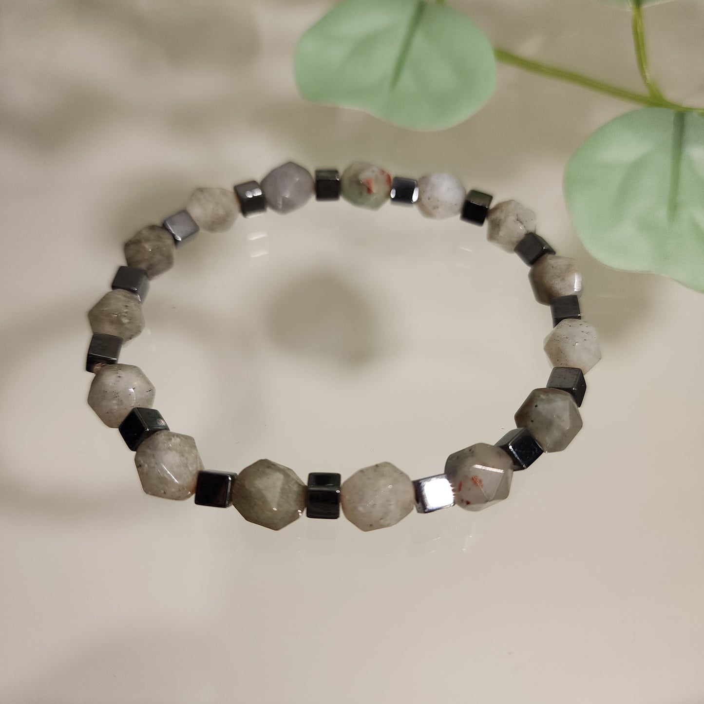 Pulsera Labradorita y Hematita