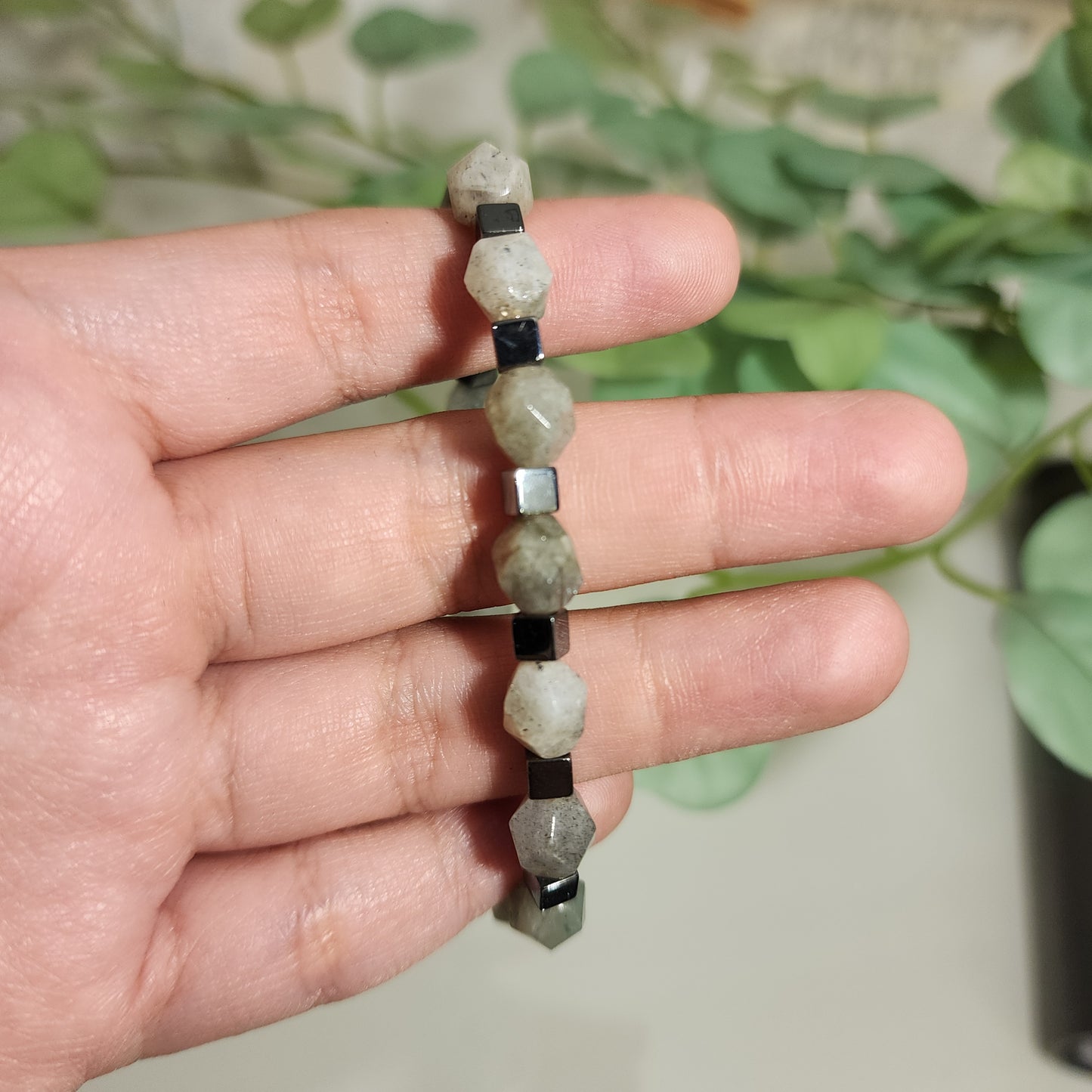 Pulsera Labradorita y Hematita