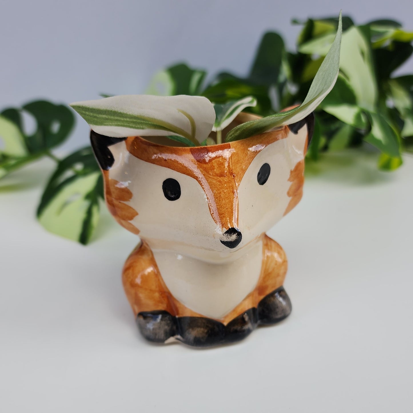 🦊 Maceta Zorrito Mini – Esmaltado a Mano