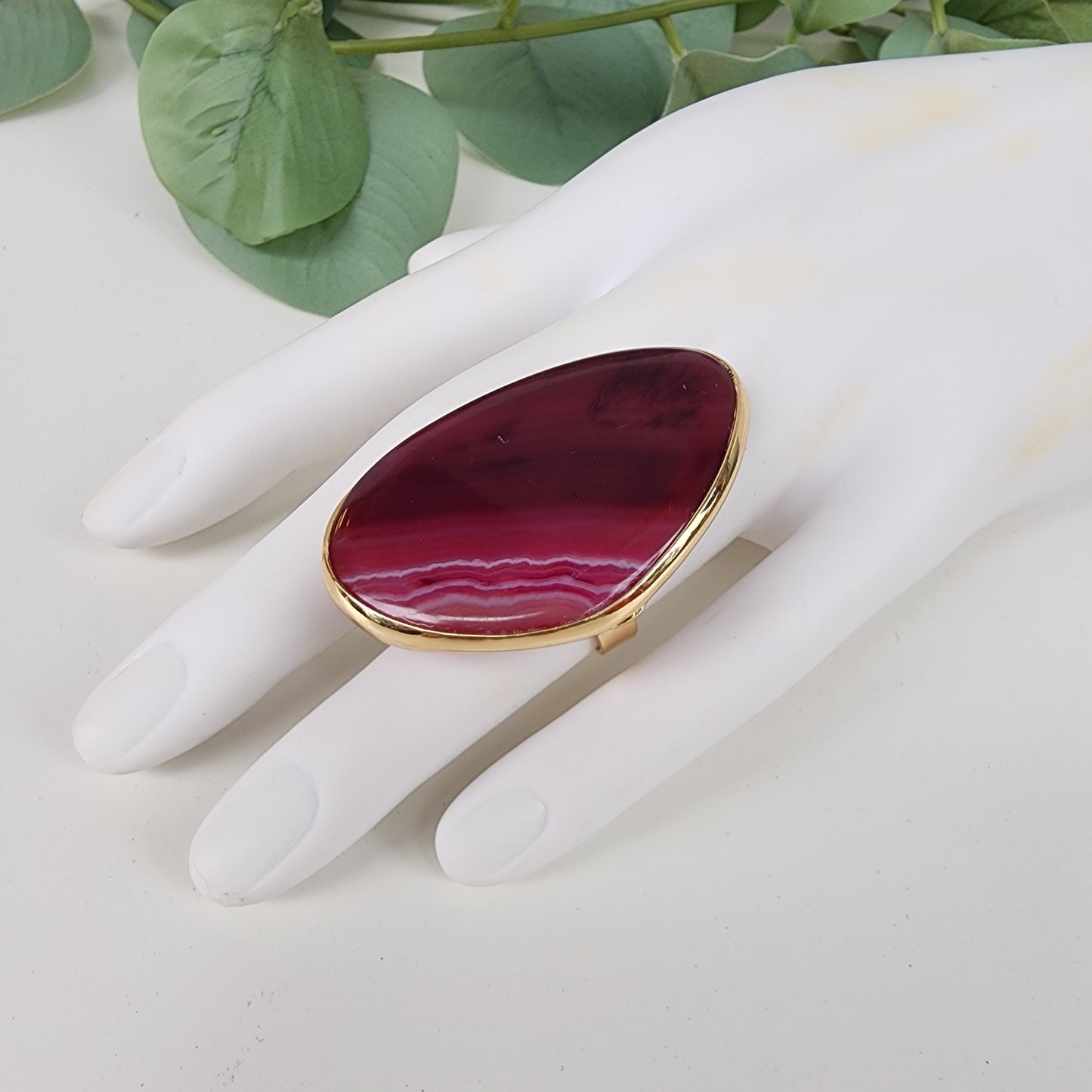 Anillo Piedra Natural Rosa Ajustable