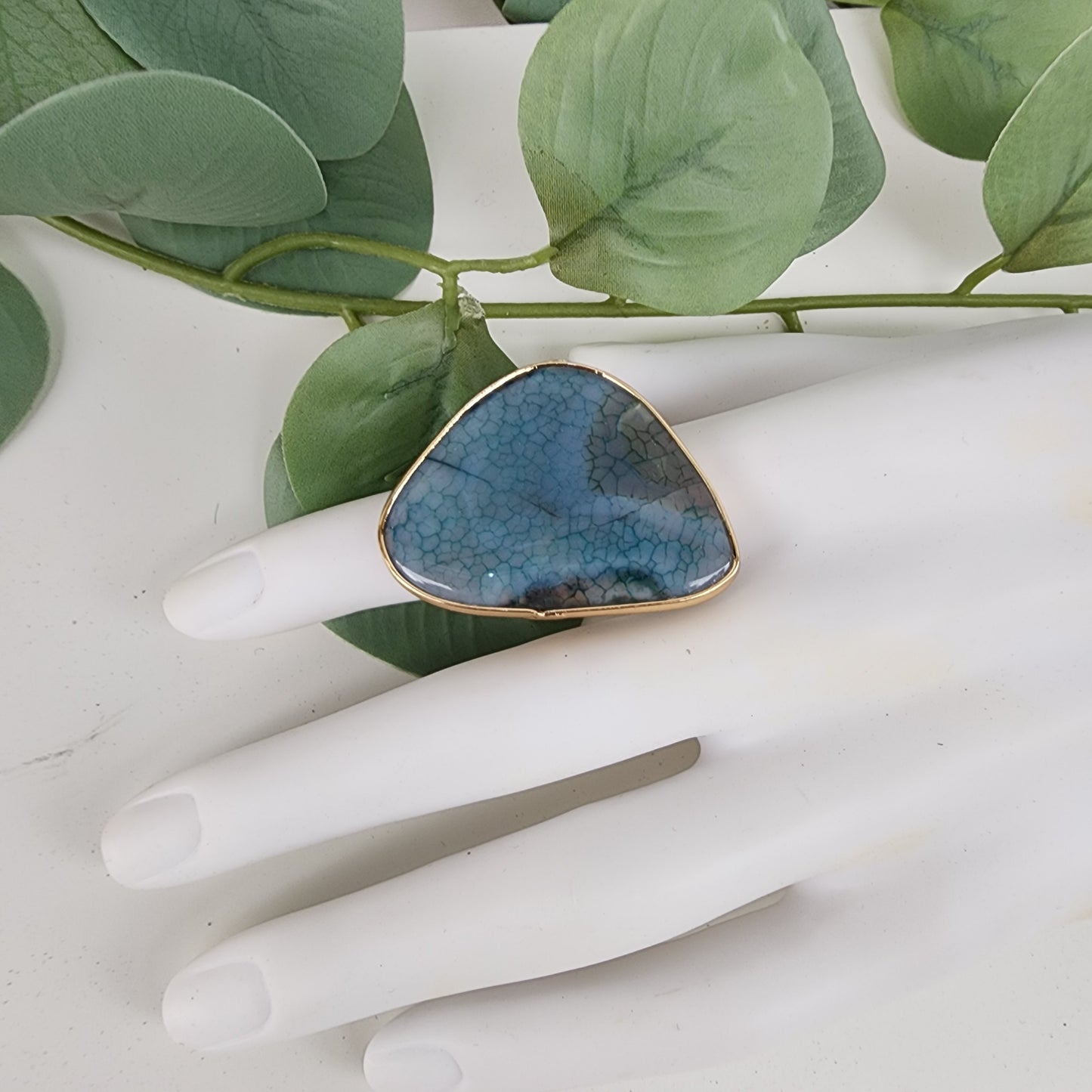 Anillo Cuarzo Verde Betas Ajustable