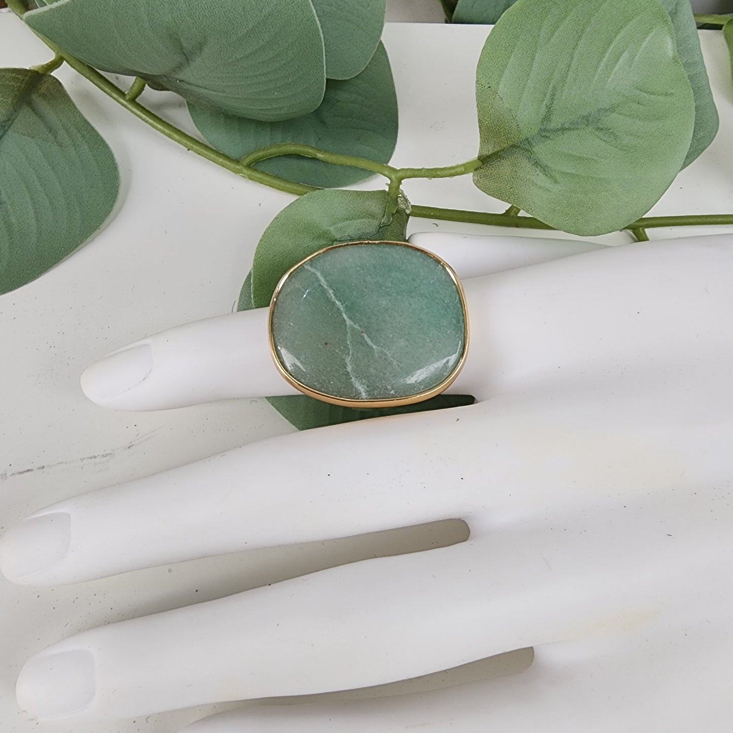 Anillo Cuarzo Verde Ajustable