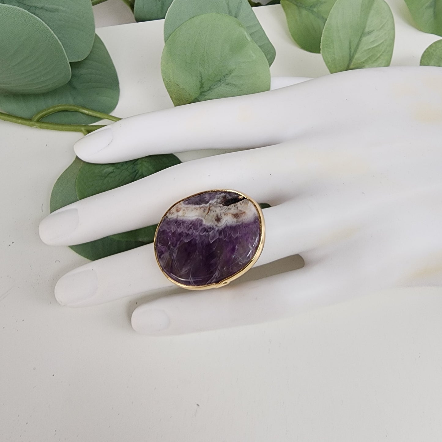 Anillo Cuarzo Amatista Smoke Ajustable