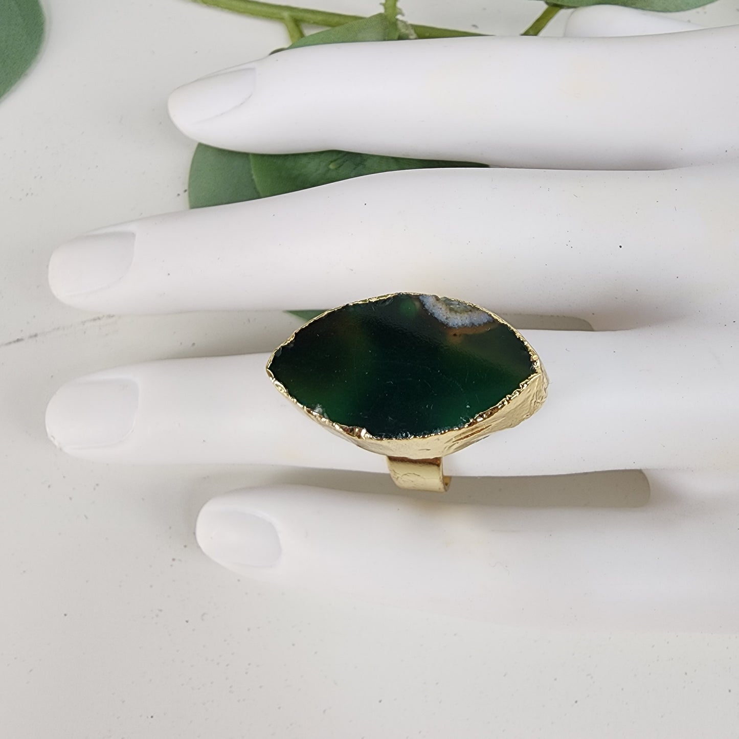 Anillo Cuarzo Verde Ajustable