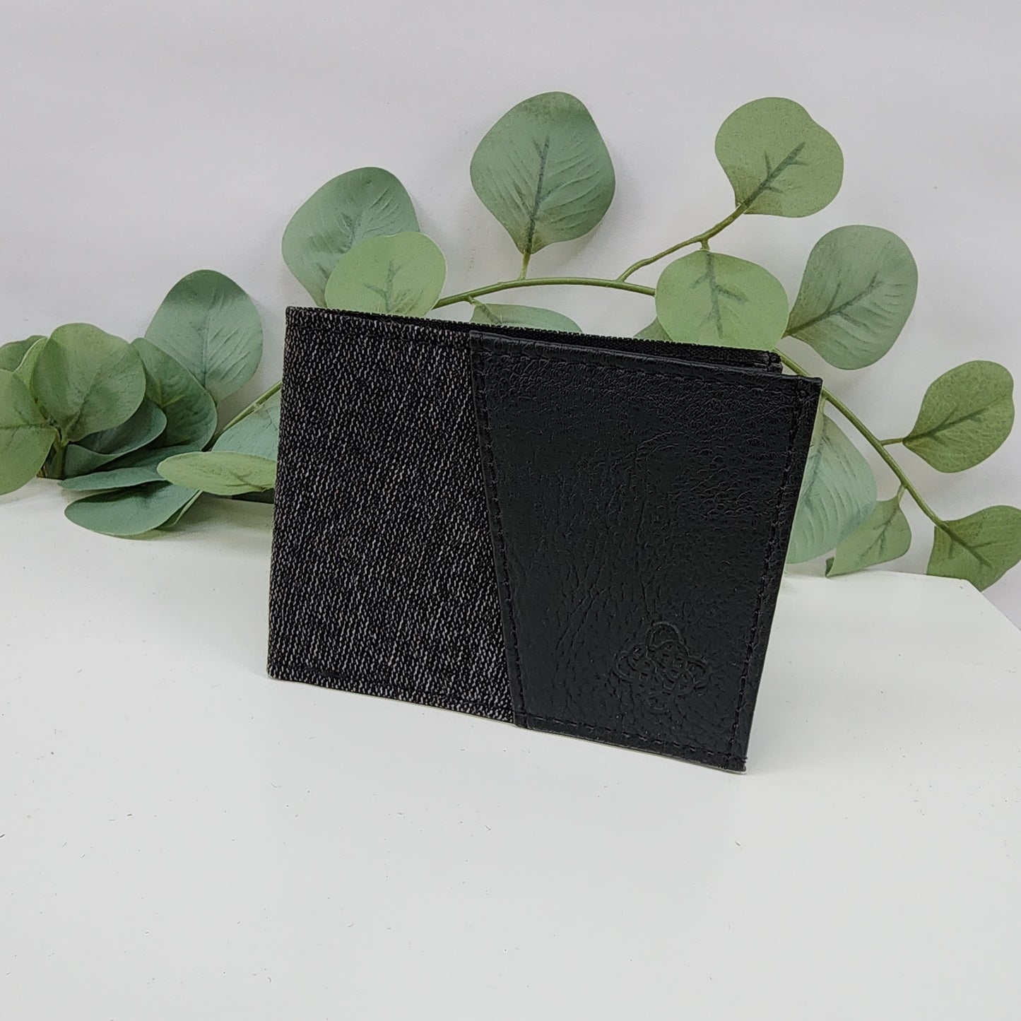 Cartera Horizontal Jaspeado Negro y Blanco