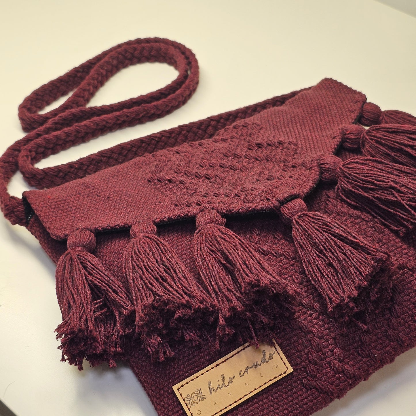 Cross Body Artesanal de Oaxaca Color Vino