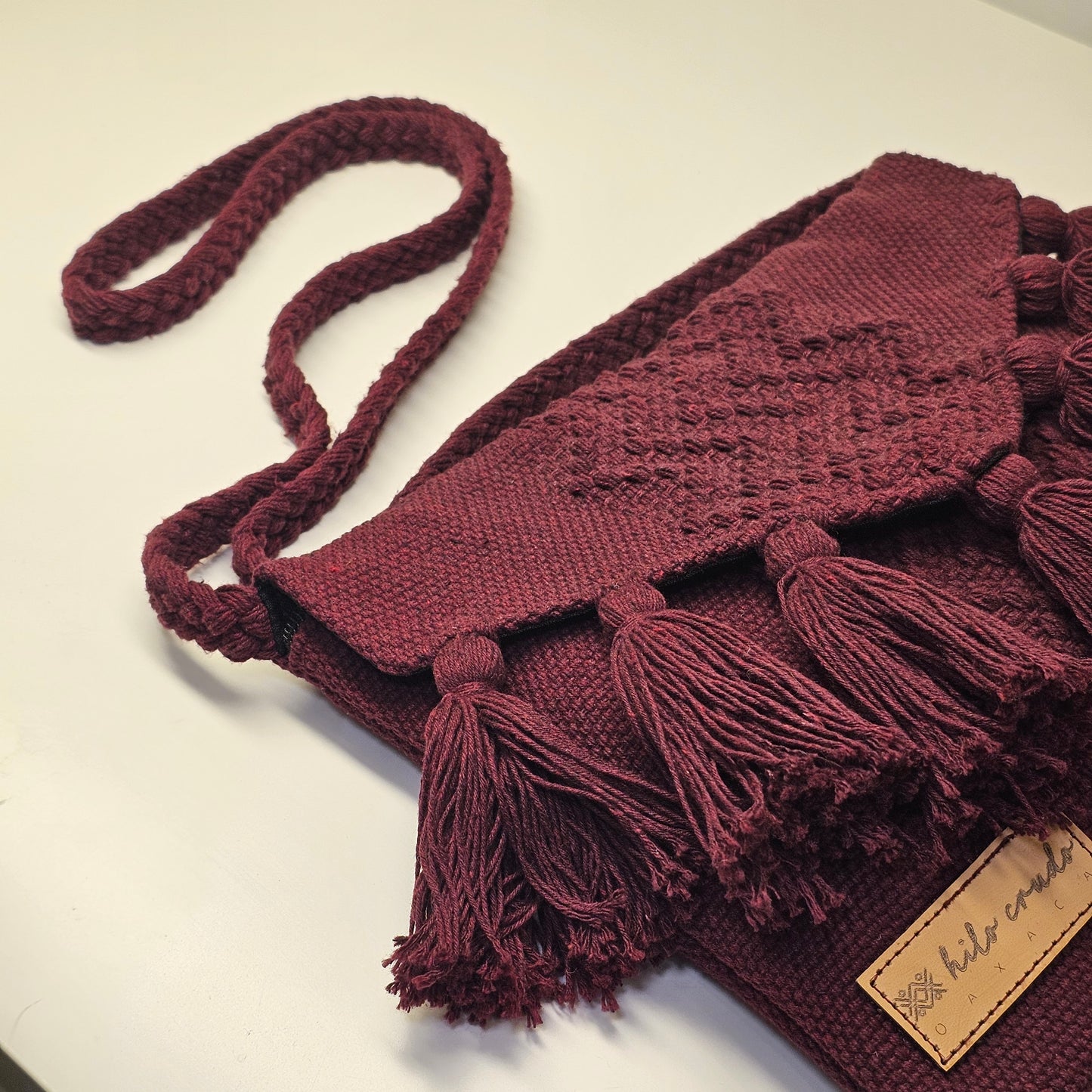 Cross Body Artesanal de Oaxaca Color Vino