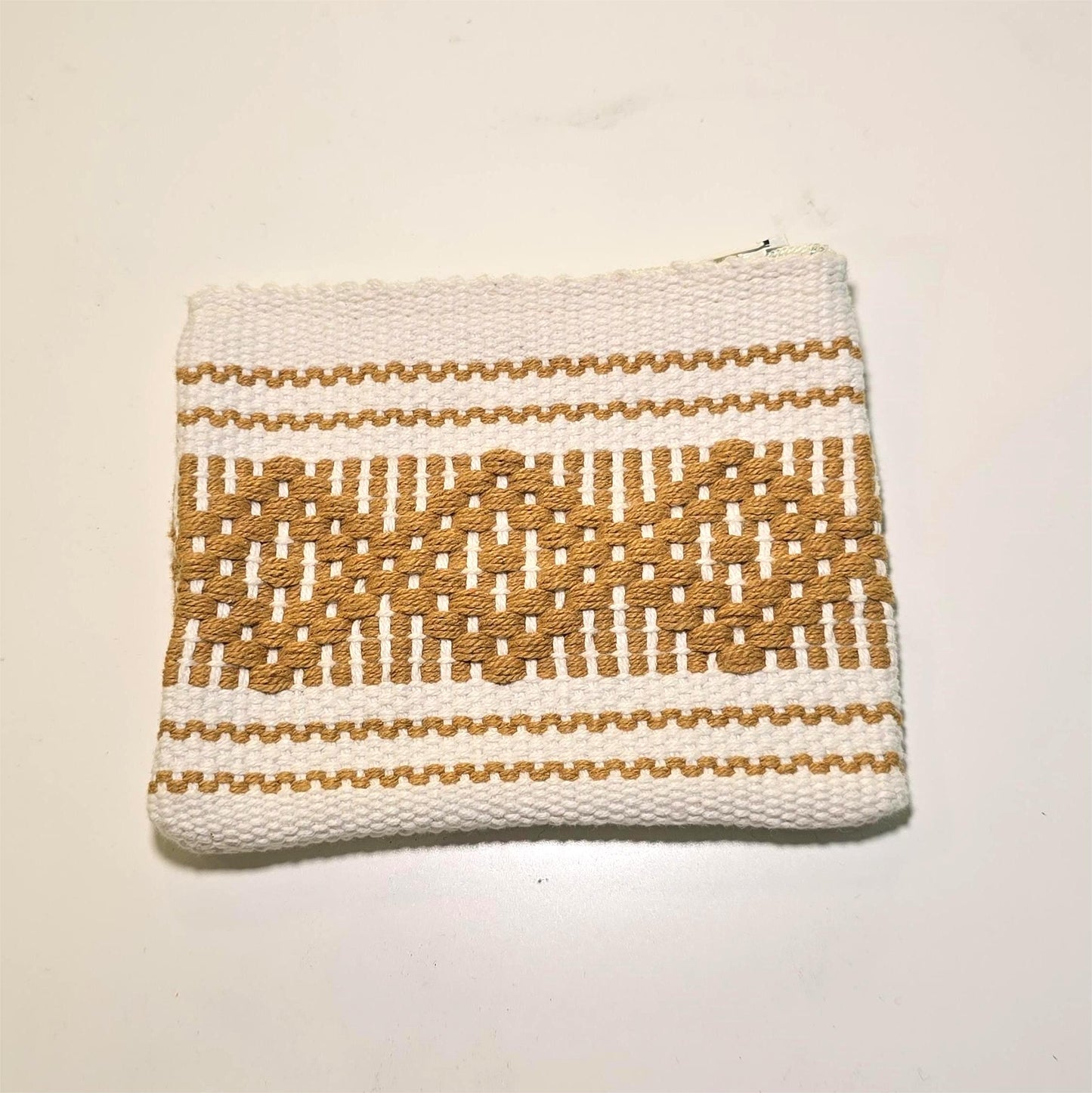 Monedero Artesanal de Oaxaca - Blanco Mostaza