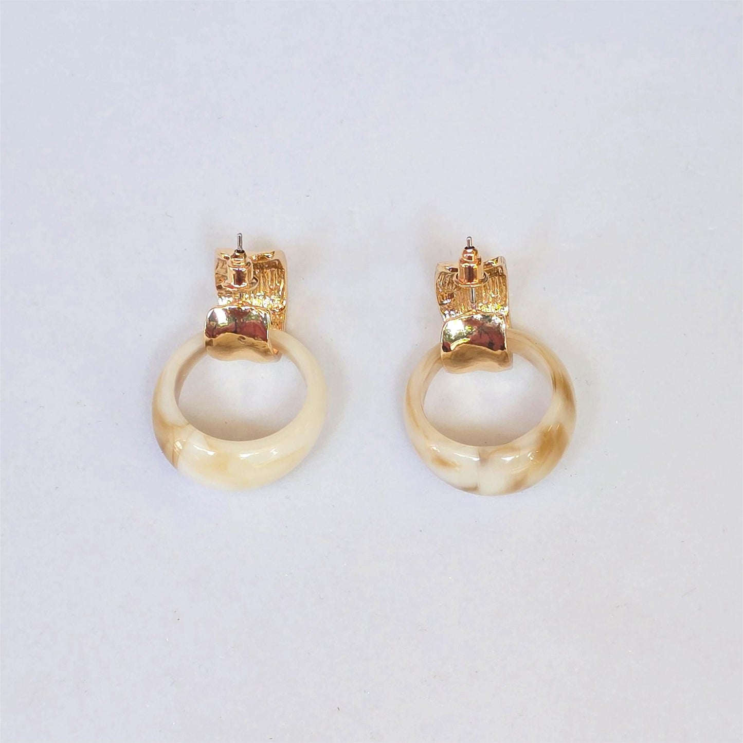 Aretes desmontables dúo – Vainilla & dorado