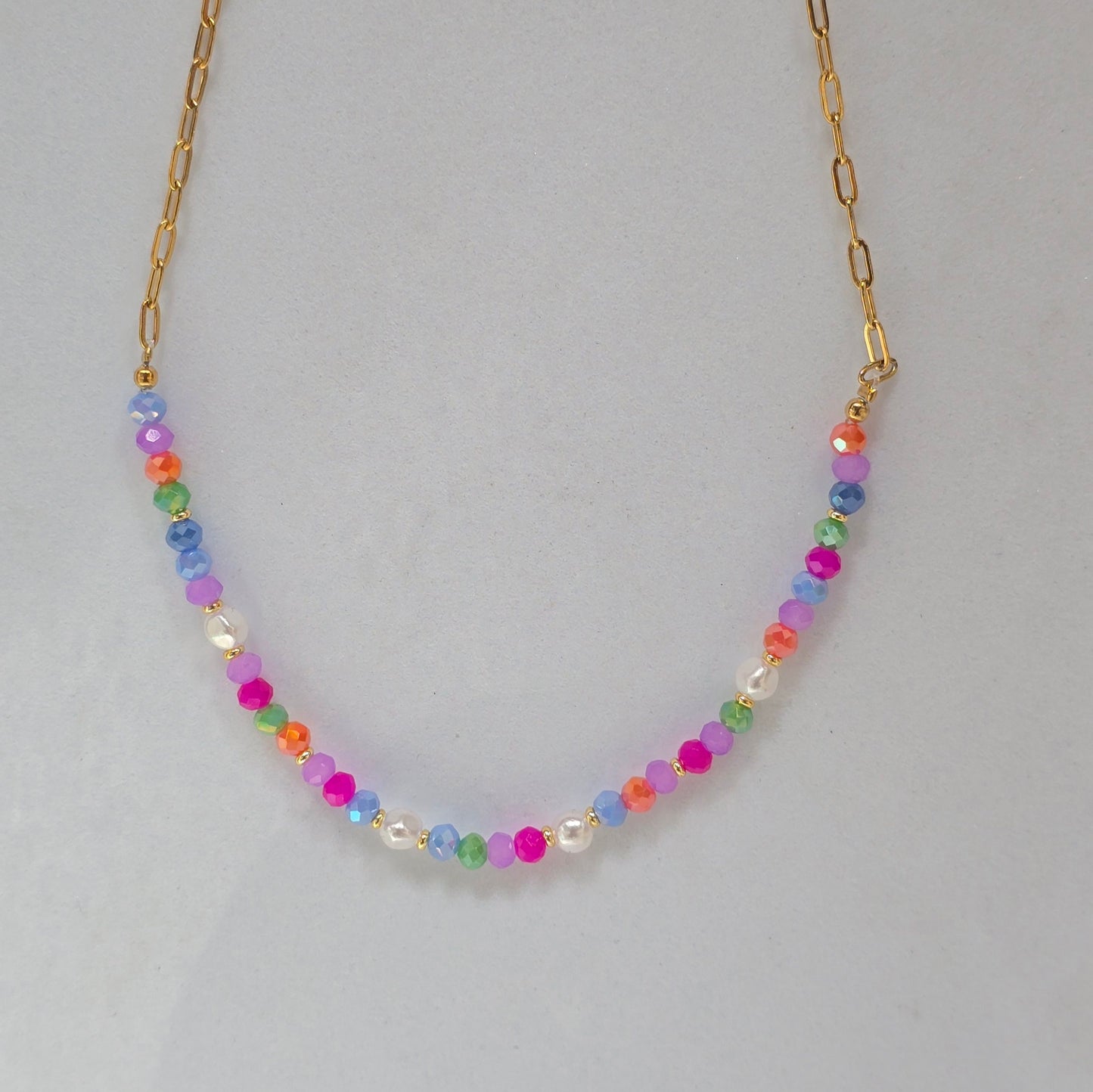 Collar multicolor con perlitas 🌸