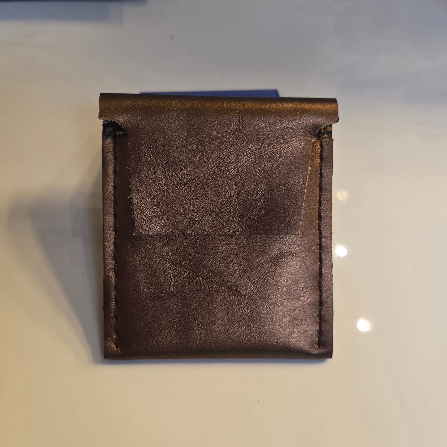 Monedero de piel café
