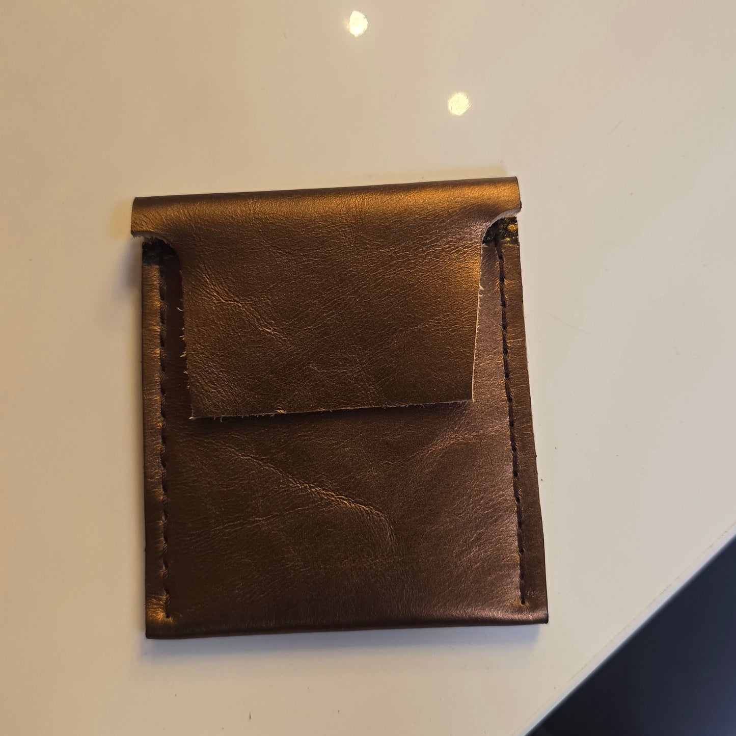 Monedero de piel café