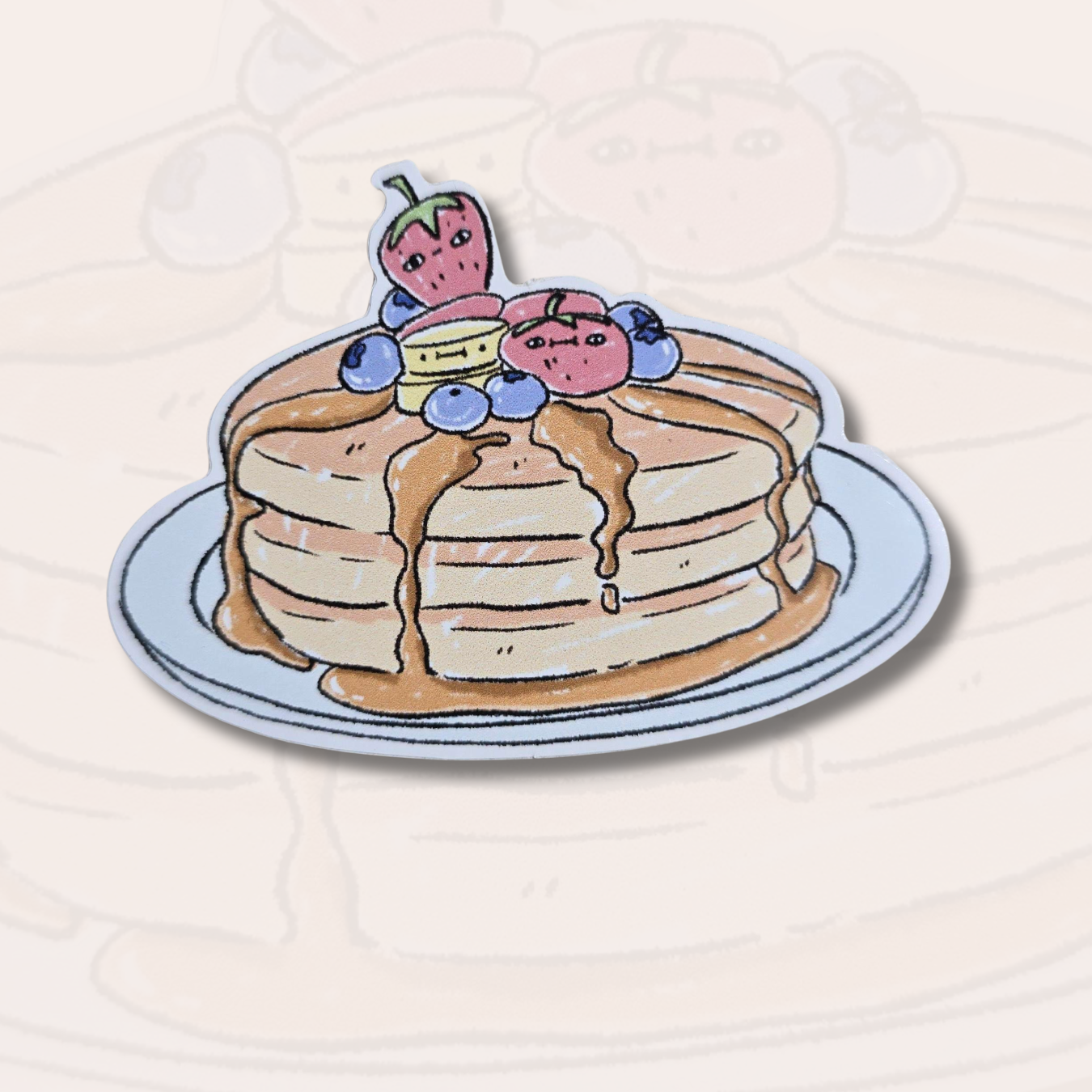 Sticker Hot Cakes Con Frutitas