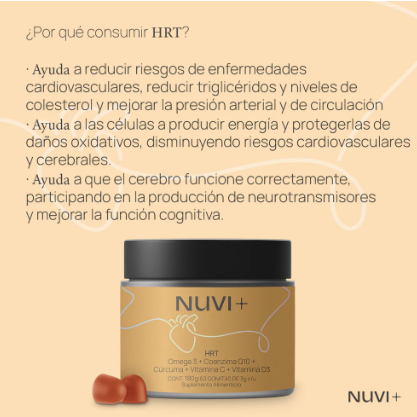 Gomitas HRT - Omega 3 + Coenzima Q10 + Cúrcuma + Vit. C + Vit. D3