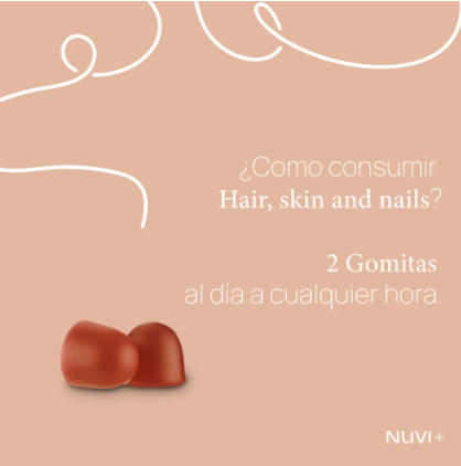 Gomitas HAIR, SKIN & NAILS - Péptidos de Colágeno Hidrolizado + Biotina + Ácido Hialurónico + Vit. C