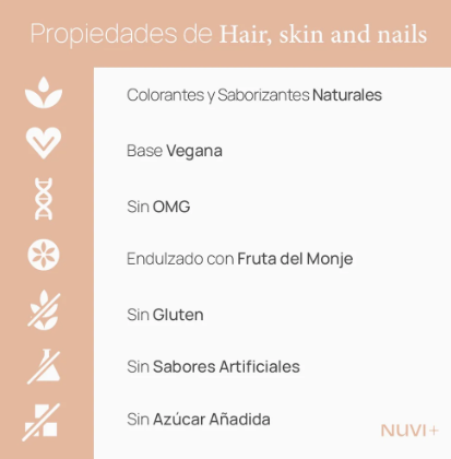 Gomitas HAIR, SKIN & NAILS - Péptidos de Colágeno Hidrolizado + Biotina + Ácido Hialurónico + Vit. C