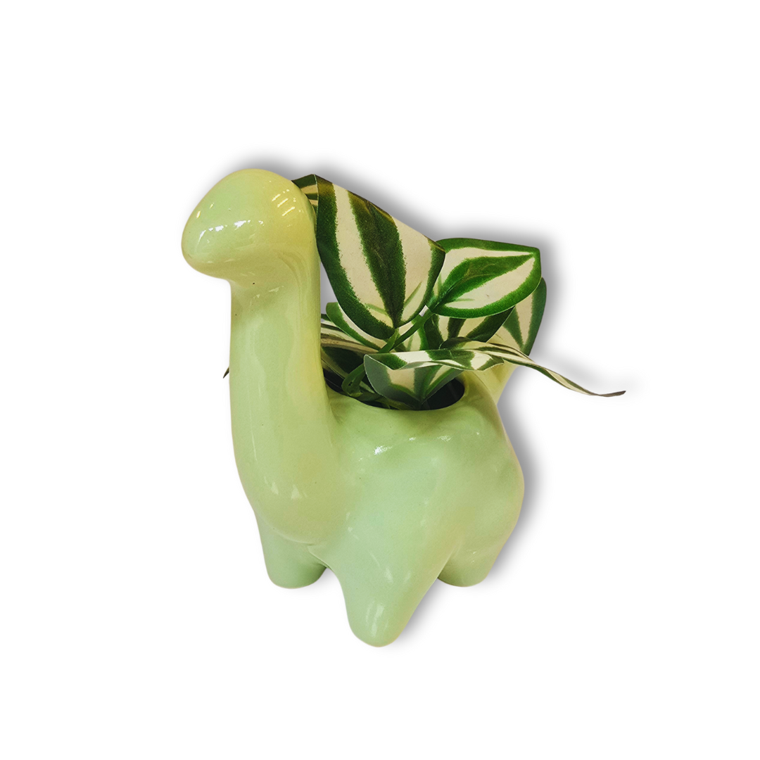 🦕 Maceta Dino Mini – Verde Pastel