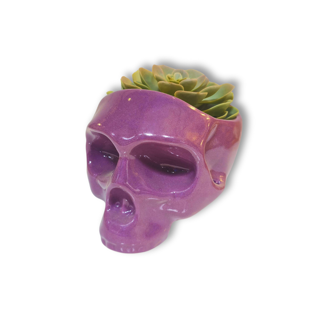 💀 Maceta Calavera Lila – Edición Rebel Glam