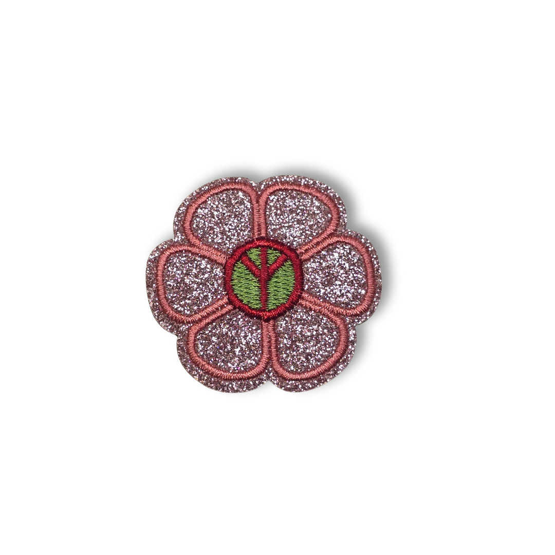 🌸 Parche flor "Peace & Glitter"