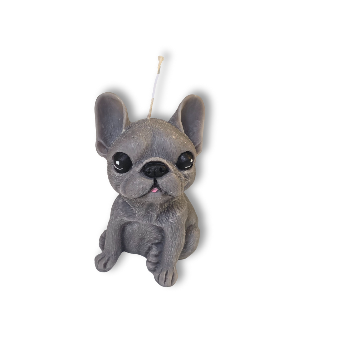 🐾🖤 Vela Perrito Con Orejitas Paradas Gris