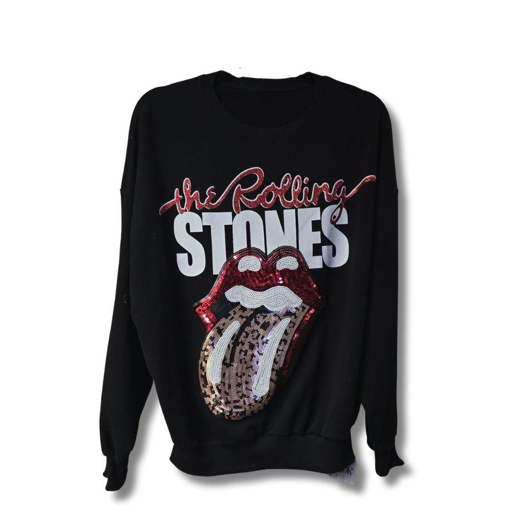 Sudadera Rolling Stones Con Lentejuelas