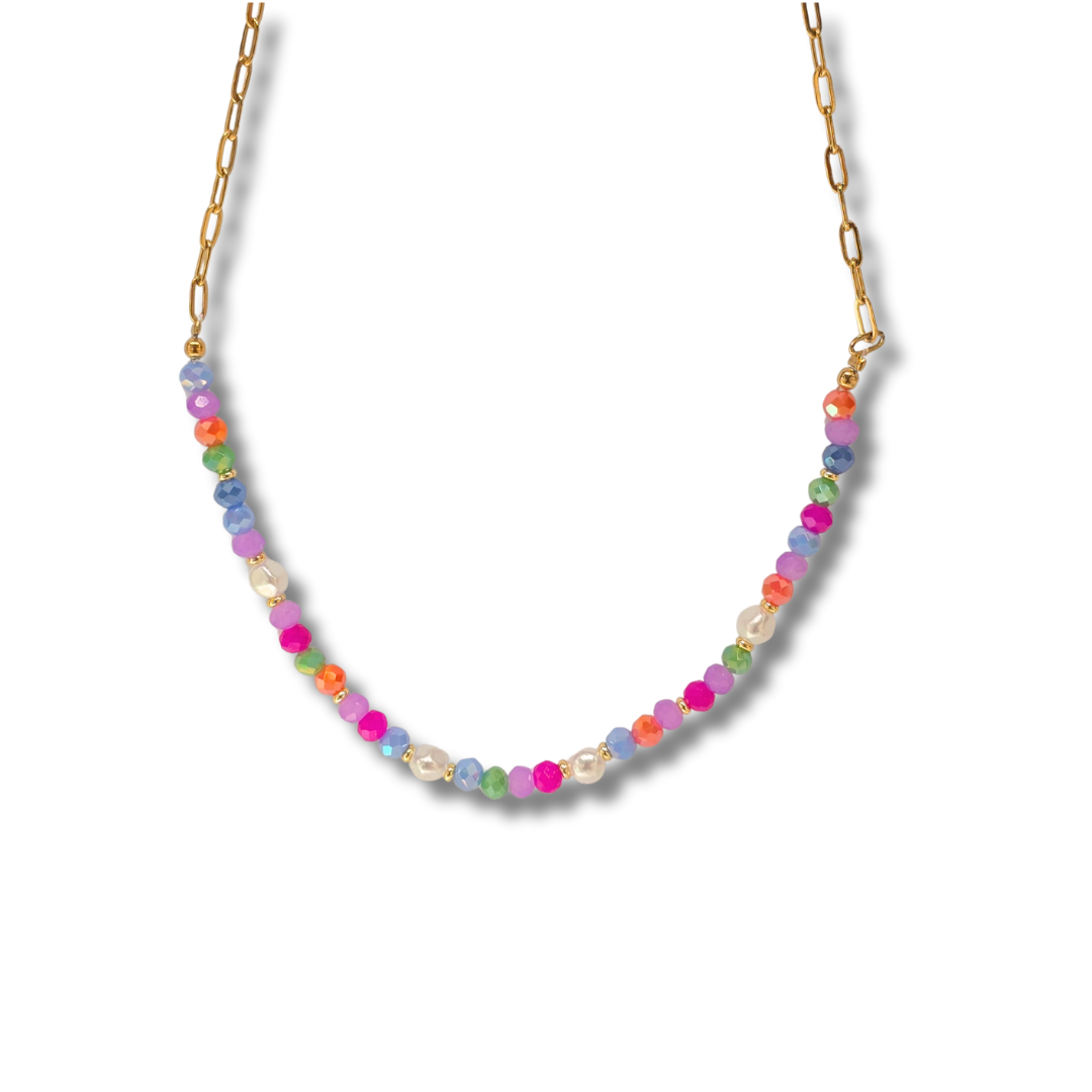 Collar multicolor con perlitas 🌸