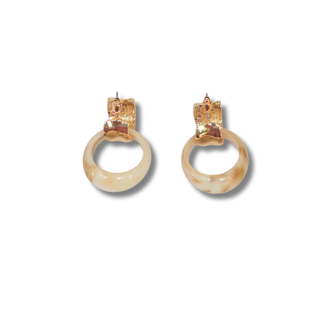 Aretes desmontables dúo – Vainilla & dorado