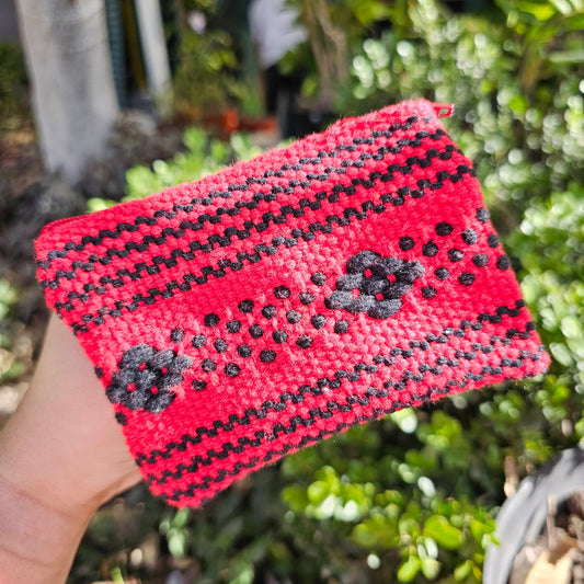 Monedero Artesanal De Oaxaca Rojo - Negro