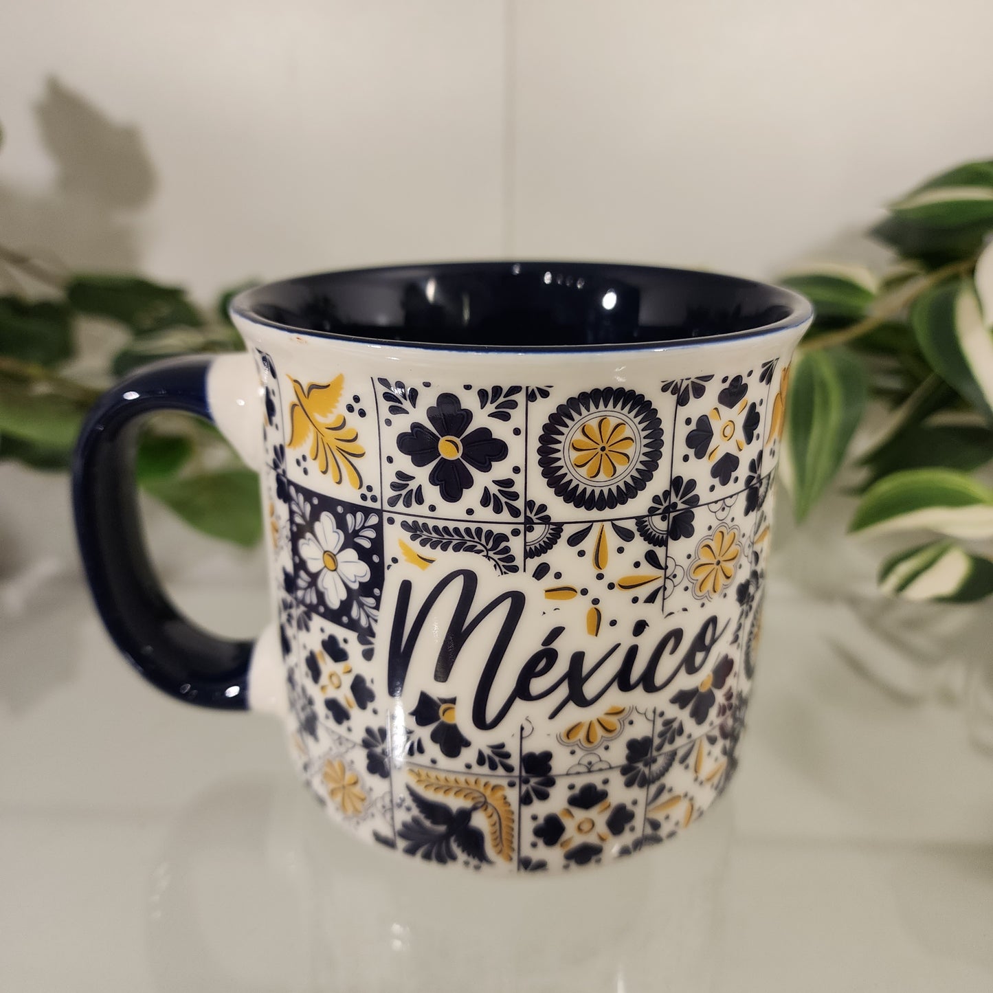 Taza Jumbo México Amarillo con Azul