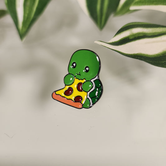 Pin Tortuga Comiendo Pizza