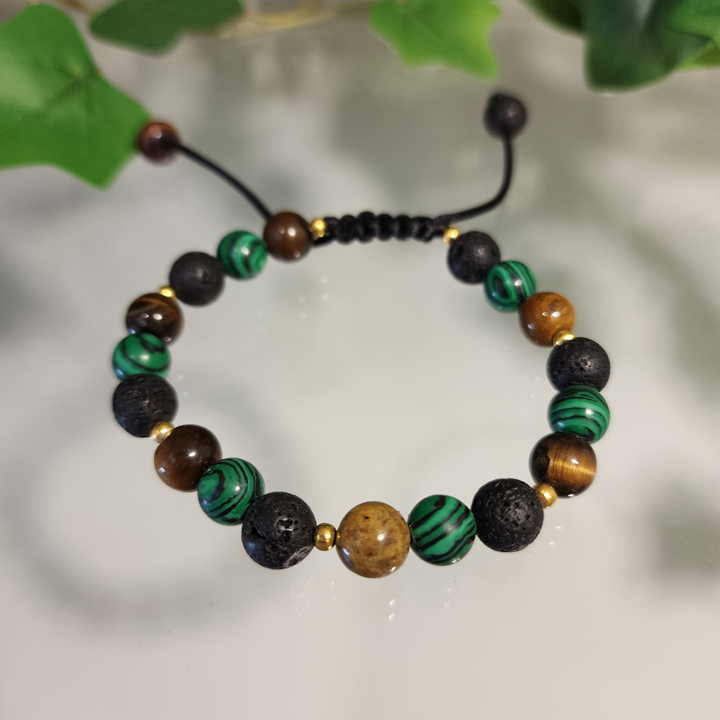 Pulsera Malaquita - Ojo de Tigre - Volcanica