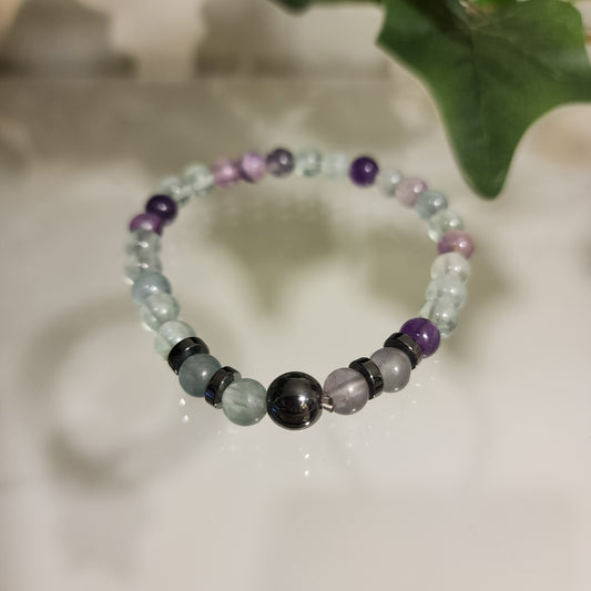 Pulsera Fluorita y Hematita