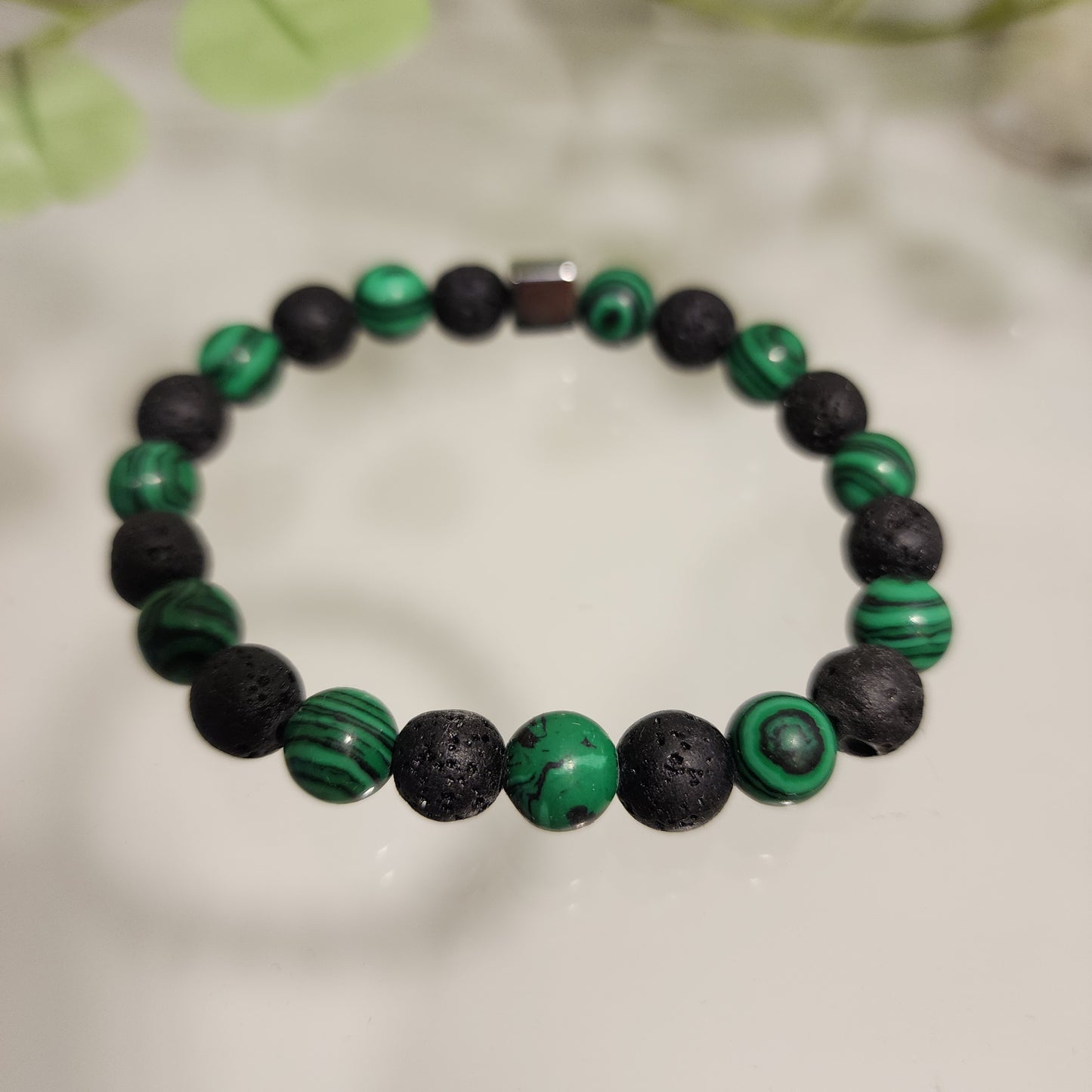 Pulsera Volcanica - Malaquita