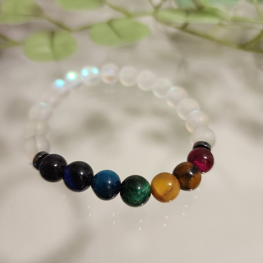 Pulsera Chakras - Piedra Luna