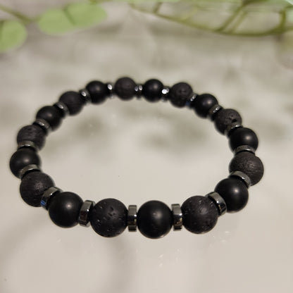 Pulsera Onix - Volcanica - Hematita