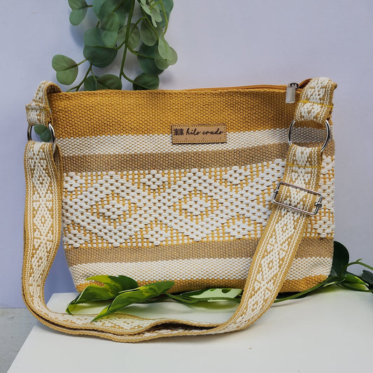 Cross Body Artesanal de Oaxaca Amarillo - Beige