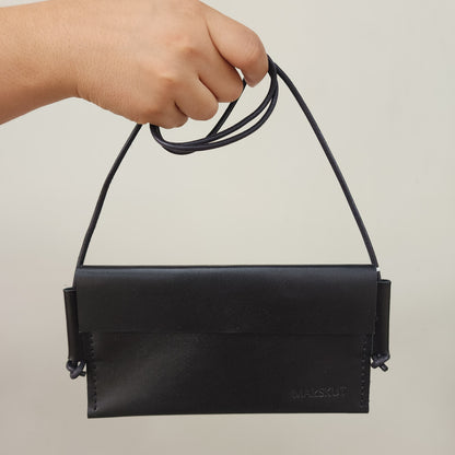 Crossbody de Piel Negra Chica