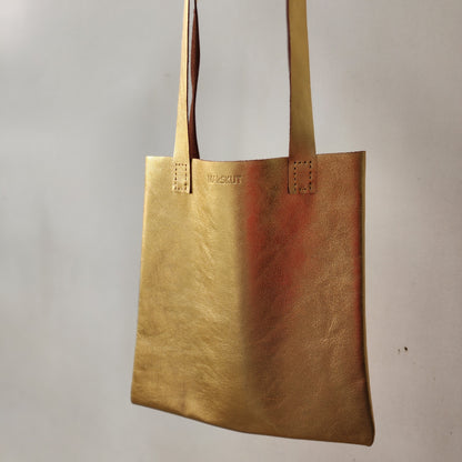 Tote de Piel Dorada Chica