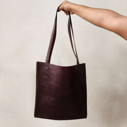 Tote de Piel Cafe Obscuro Grande