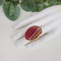 Anillo Piedra Natural Coral Ajustable