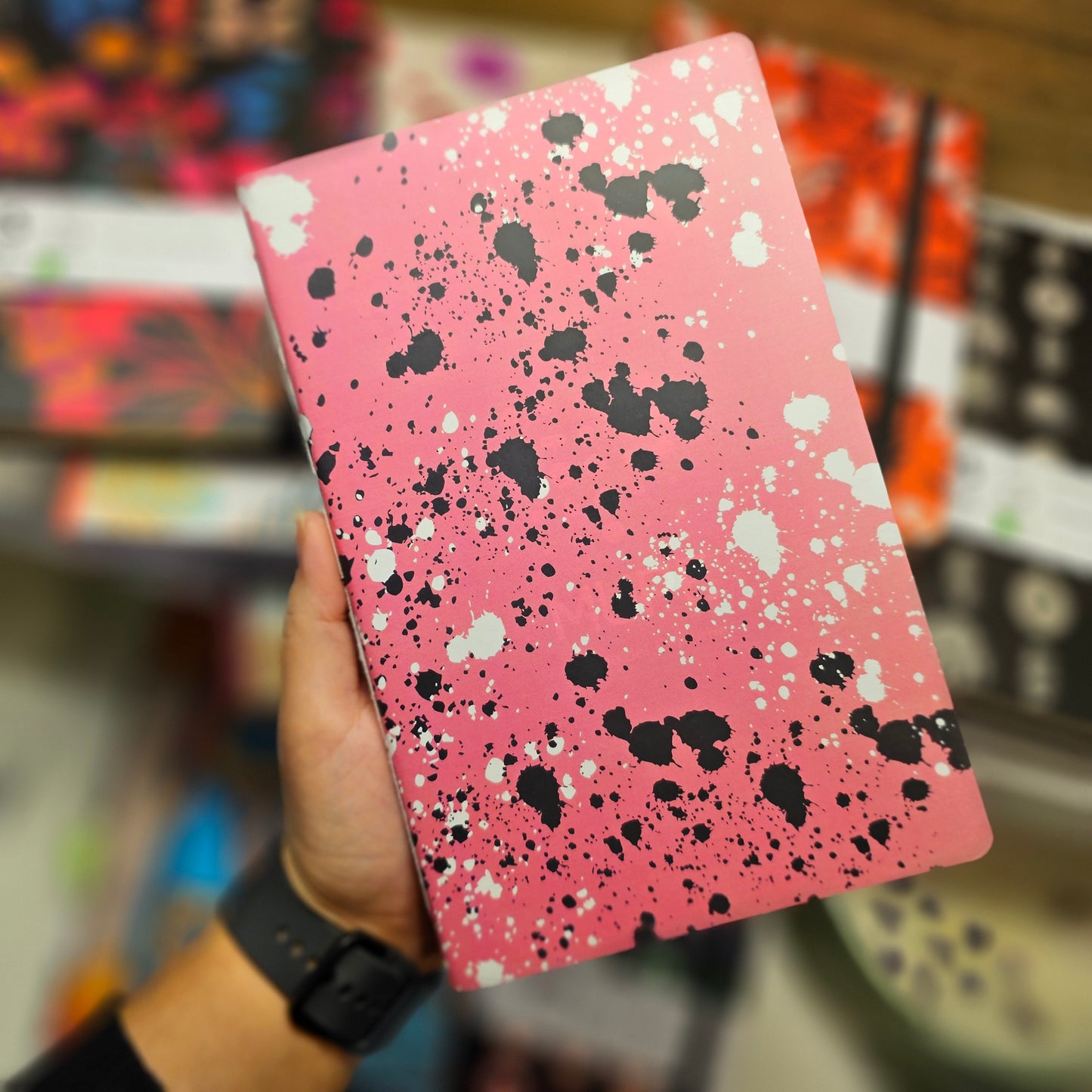 Libreta Rosa Manchas de Tinta