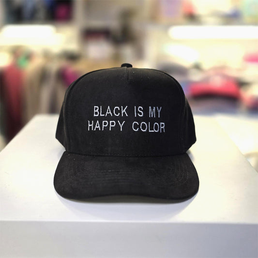 Gorra de gamuza "Black Is My Happy Color"