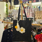 Bolsa De Tela Con Bordado de Margarita