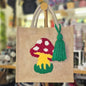 Bolsa De Yute Con Bordado Hongo Magico