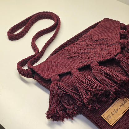 Cross Body Artesanal de Oaxaca Color Vino