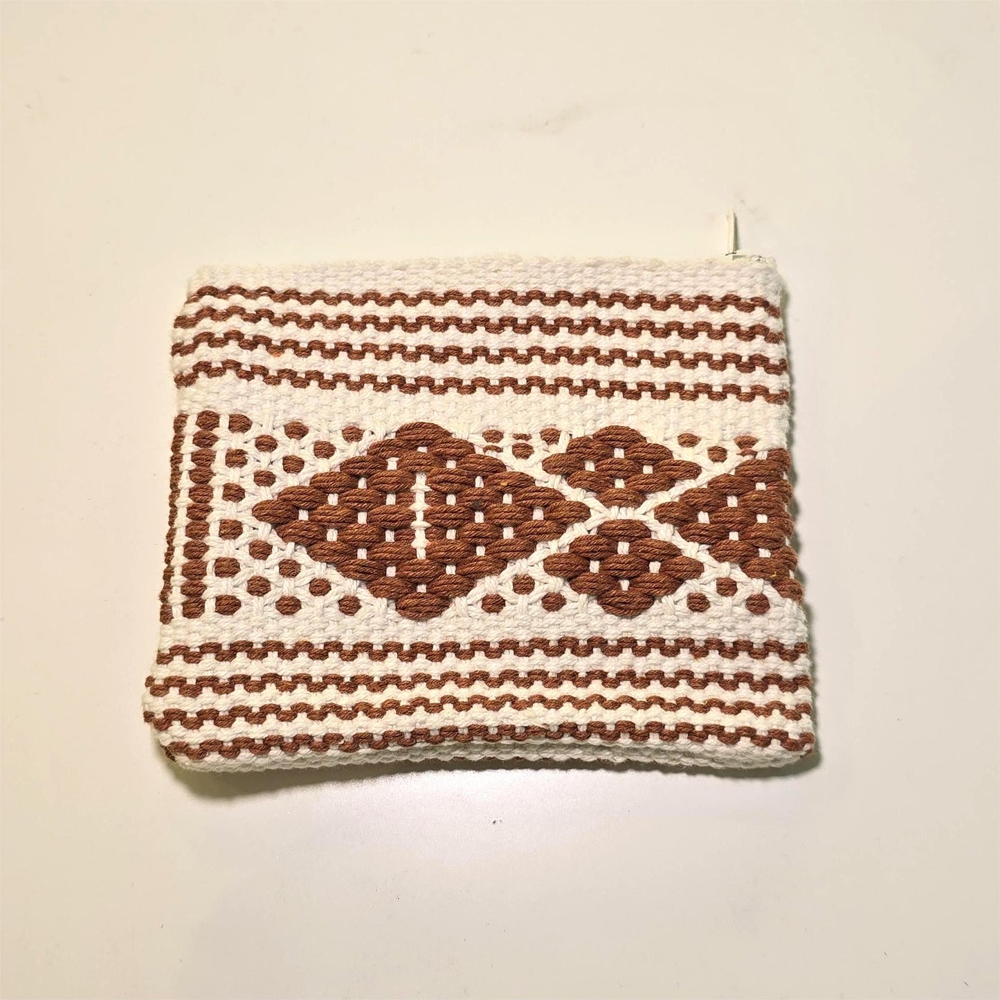Monedero Artesanal de Oaxaca - Blanco Cafe