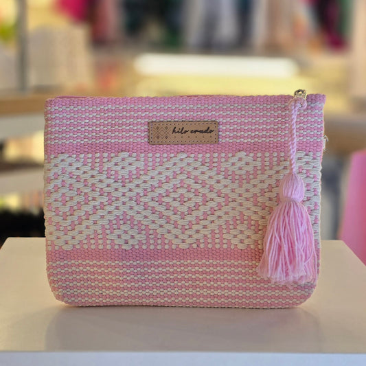 Cosmetiquera Multifuncional Artesanal de Oaxaca Nube Rosa