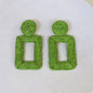 Aretes artesanales de cuerda – Verde hoja